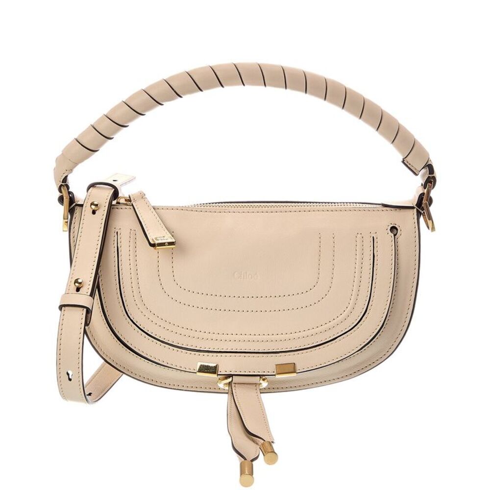 Chloé Marcie Mini Leather Shoulder Bag, White